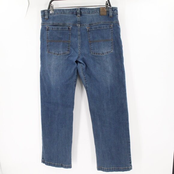 Prana Jeans Mens 35 L29 Organic Cotton Stretch Straight Leg Blue Denim pockets - Picture 3 of 12